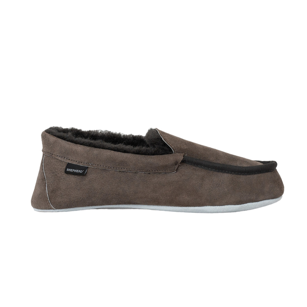 Men\'s Grey Loafers Shoes Genuine Sheepskin Suede Solid Minimalist Slip On Men main image 2