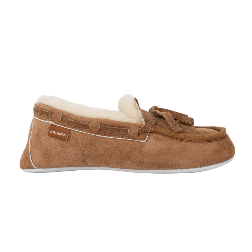 Gray suede loafers for Women - Shepherd of Sweden