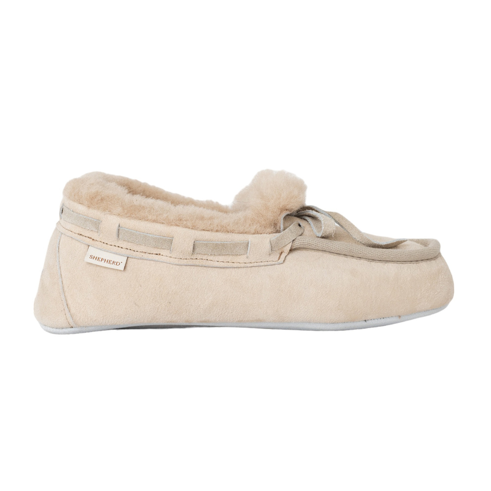  SLIPPER ベージュ Gray suede loafers for Women - Shepherd of Sweden